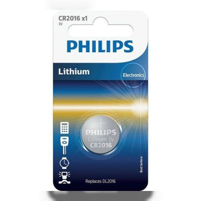 Батарейка Philips Lithium CR 2016 BLI 1 (CR2016/01B)