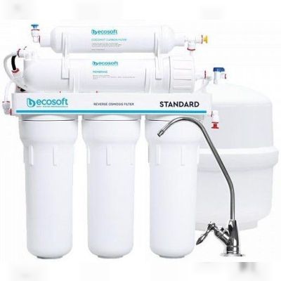 Фильтр обратного осмоса Ecosoft Standard 5-50 (1 уголь.картридж, простой кран, 50 галл/сутки)
