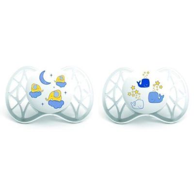 Пустышка симметрическая Nuvita Air 0м+ 2 шт. светится в темноте (NV7063)