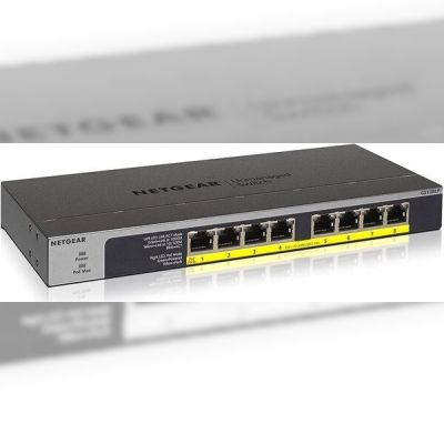 Коммутатор NETGEAR GS108LP 8xGE PoE+, неуправляемый