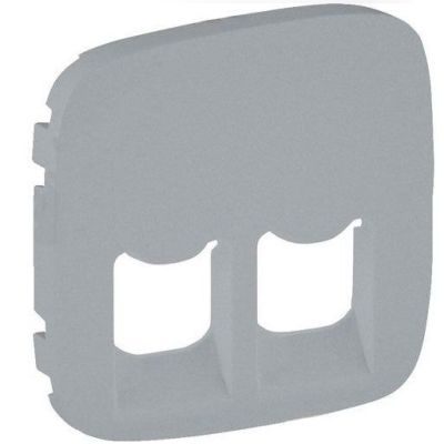 Лицевая панель Legrand двойной розетки RJ11 / RJ45 Valena ALLURE алюминий