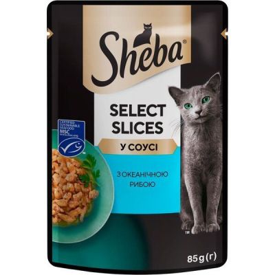 Влажный корм для кошек Sheba с океанической рыбой в соус 85г