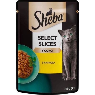Влажный корм для кошек Sheba с курицей в соусе 85г