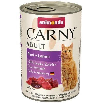 Корм влажный для котов Carny с говядиной и ягненком 400 г