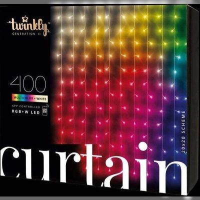 Smart LED Гирлянда Twinkly Wall RGBW 400, Gen II, IP44, 1.45м*2.1м, кабель прозрачный (TWW400SPP-TEU)