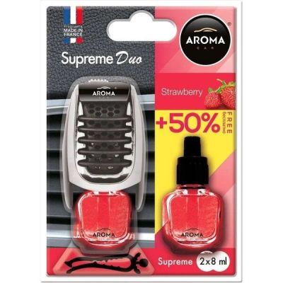 Ароматизатор воздуха Aroma Car Supreme Duo Slim 8мл - Strawberry (92254) (5907718922547)