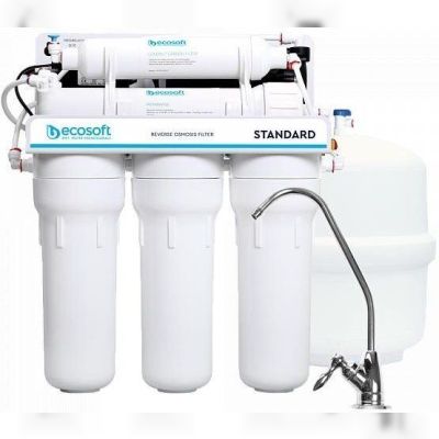 Фильтр обратного осмоса Ecosoft Standard 5-50P с помпой (1 уголь.картридж, простой кран, 50 галл)