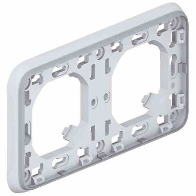 Суппорт Legrand с рамкой для встроенного монтажа Plexo 2 поста, Серый