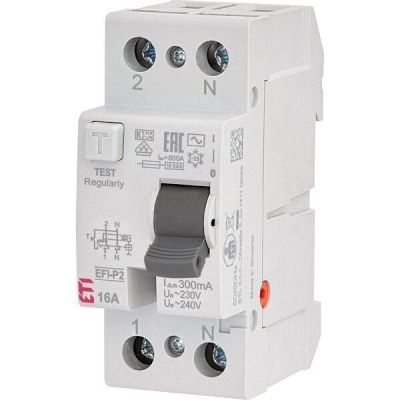 Реле дифференциальное ETI (УЗО) 2р EFI-P2 16/0,3 тип AC (10kA) (2061230)