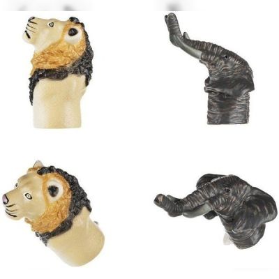 Игровой набор Same Toy Пальчиковый театр 2 ед, Лев и Слон X241Ut-2