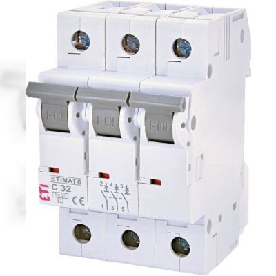 Автоматический выключатель ETI, ETIMAT 6 3p C 32А (6 kA) (2145519)