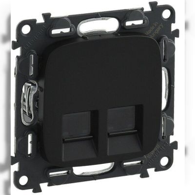Valena ALLURE Legrand розетка 2хRJ45 CAT.6 UTP антрацит