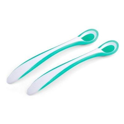 Набор ложечек с термоиндикатором Nuvita Easy Eating 6м+ 2 шт. Салатовая (NV8485Lime)
