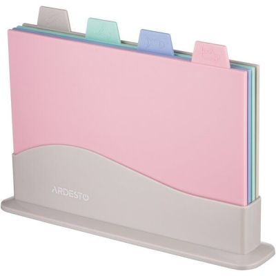 Набор кухонных досок на подставке Ardesto Fresh 4 шт.: 33,5*23,5*7 см, пластик (AR1404GP)