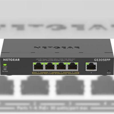 Коммутатор NETGEAR GS305EPP 4xGE PoE+(120W), 1xGE, управляемый
