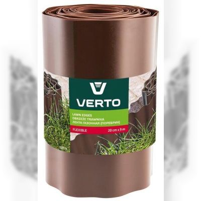 Лента VERTO газонная 15 cm x 9 m, коричневая 15G514
