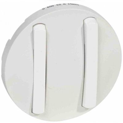 Лицевая панель выключателя Legrand slim 2-клавишного, Celiane, Белый (065002)