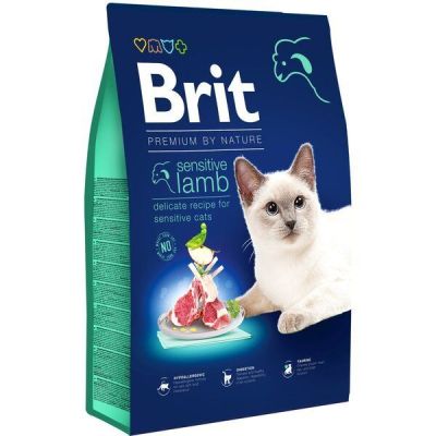 Сухой корм для кошек с чувствительным пищеварением Brit Premium by Nature Cat Sensitive с ягненком 8 кг