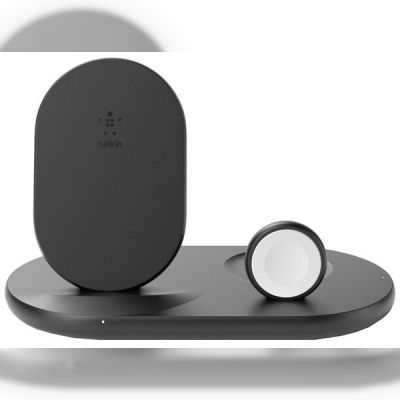 Беспроводное зарядное устройство Belkin 3-in-1 Wireless Pad/Stand/Apple Watch, black