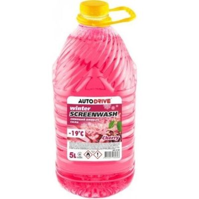 Омыватель стекла Auto Drive Зимний Winter Screen Wash Cherry -19 °С 5л. (AD0142)