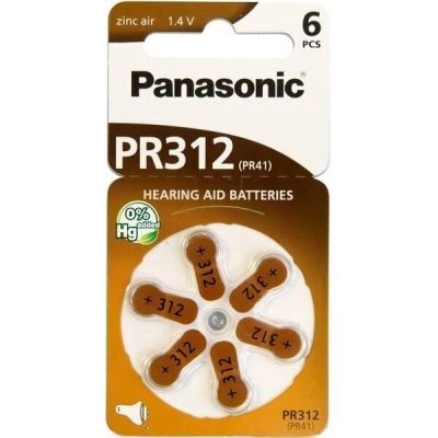 Батарейка Panasonic PR-312 BLI 6 (PR-312/6LB)