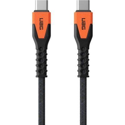 Кабель UAG Type-C - Type-C 1.5м 60Вт Rugged Kevlar Black/Orange (9B4413114097)