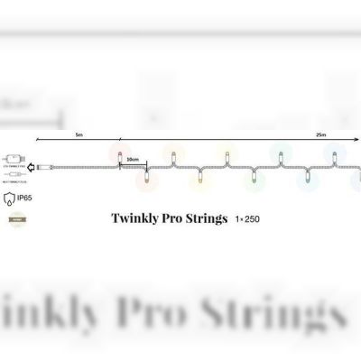 Smart LED Гирлянда Twinkly Pro Strings RGBW 250, одинарная линия, IP65, AWG22 PVC Rubber зеленый