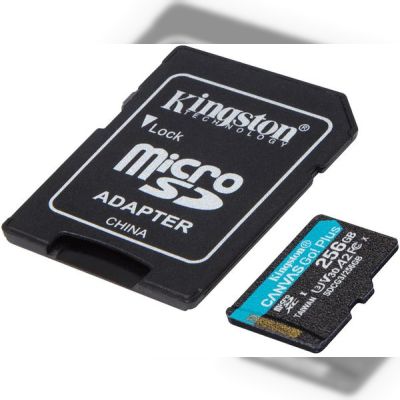 Карта памяти Kingston microSDXC 256GB Canvas Go Plus 170R A2 U3 V30 + Адаптер (SDCG3/256GB)