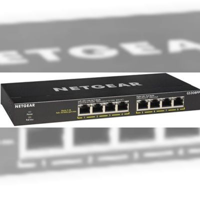 Коммутатор NETGEAR GS308PP 8xGE PoE+, неуправляемый