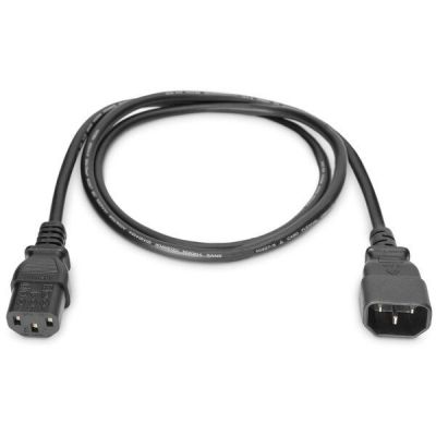 Кабель питания DIGITUS C14-C13 M/F, 1.2m, black (AK-440201-012-S)