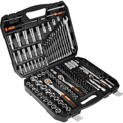 Набор инструмента Neo Tools, 219шт, 1/2", 1/4", 3/8", CrV, кейс (10-076)