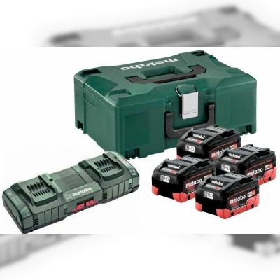 Базовий комплект Metabo LiHD 4x10.0 Ач + ASC 145 DUO + MetaBox (685143000)