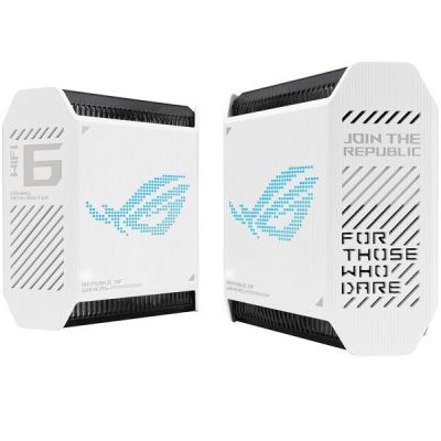 Маршрутизатор ASUS ROG Rapture GT6 2PK white AX10000 3xGE LAN 1x2.5GE WAN 1xUSB 3.2 g1 WPA3 OFDMA MESH