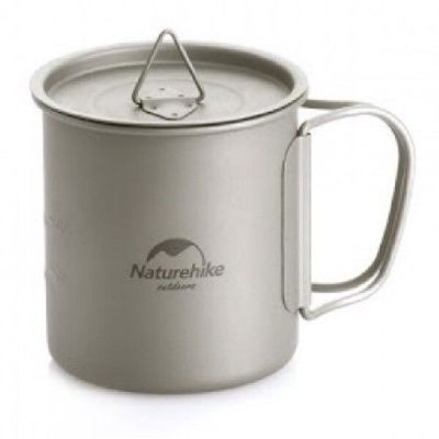 Титановая кружка з кришкою Naturehike NH20CJ005 450 мл (6927595745786)