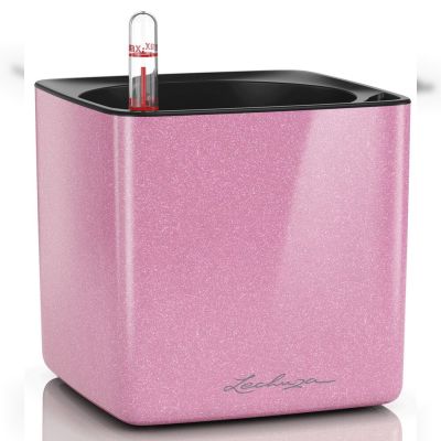 Вазон Lechuza Cube Glossy 14 (рожевий) (13513)