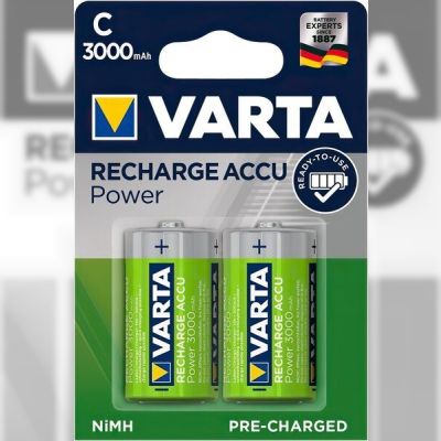 Аккумулятор VARTA NI-MH Power C(LR14) 3000 мАч, 2 шт. (56714101402)