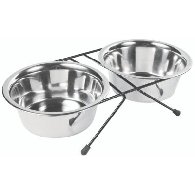 Миски металеві на підставці Trixie «Eat on Feet» 2 x 750 мл / 15 см
