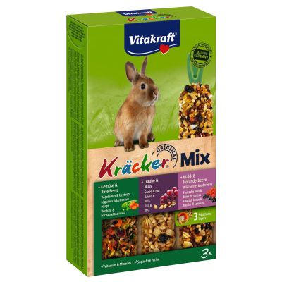 Ласощі для кроликів Vitakraft «Kracker Original Trio-Mix» 168 г / 3 шт. (асорті)