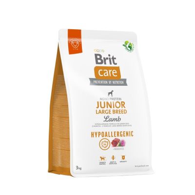 Сухий корм для молодих собак великих порід Brit Care Dog Hypoallergenic Junior Large Breed | (ягня) 3 кг