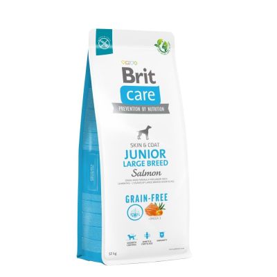 Сухий корм для молодих собак великих порід Brit Care Dog Grain-free Junior Large Breed беззерновий | (лосось) 12 кг
