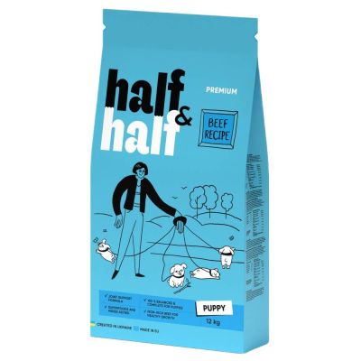 Сухий корм для цуценят Half&Half Puppy 12 кг - яловичина