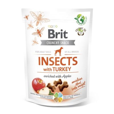 Ласощі для собак Brit Care Dog Crunchy Cracker 200 г - комахи, індичка та яблуко