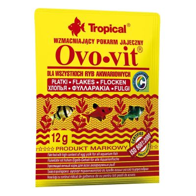Сухий корм для акваріумних риб Tropical в пластівцях «Ovo-Vit» 12 г (для всіх акваріумних риб)