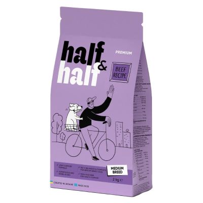 Сухий корм для собак Half&Half Medium Breed 2 кг - яловичина