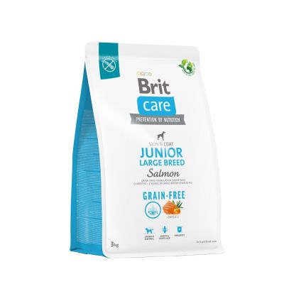 Сухий корм для молодих собак великих порід Brit Care Dog Grain-free Junior Large Breed беззерновий | (лосось) 3 кг