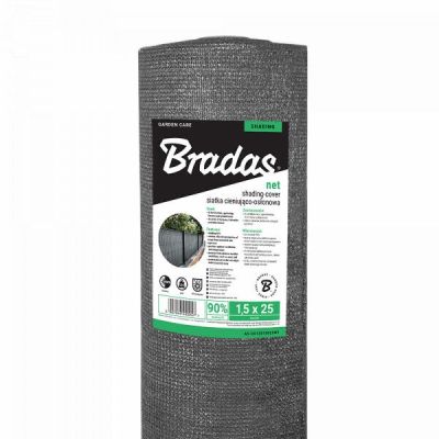 Сітка для затінення, захисна, 90%, 135 г/м², 1,5х50м Bradas (AS-CO13515050GY)