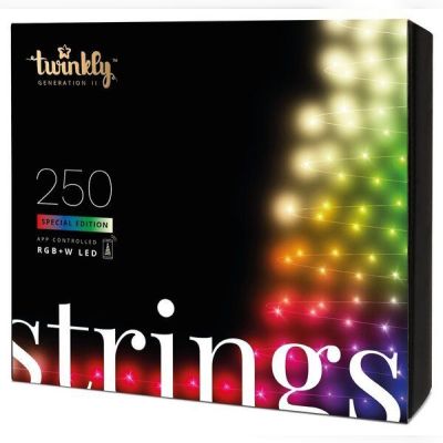 Smart LED Гирлянда Twinkly Strings RGBW 250, BT+WiFi, Gen II, IP44, кабель прозрачный (TWS250SPP-TEU)