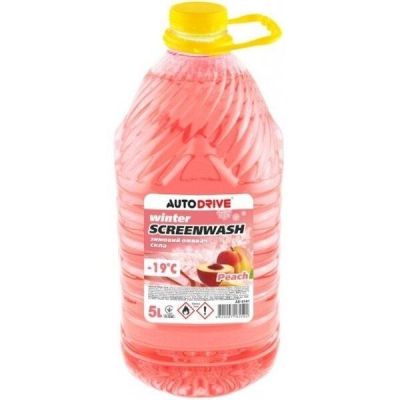 Омыватель стекла Auto Drive Зимний Winter Screen Wash Peach -19 °С 5л. (AD0141)