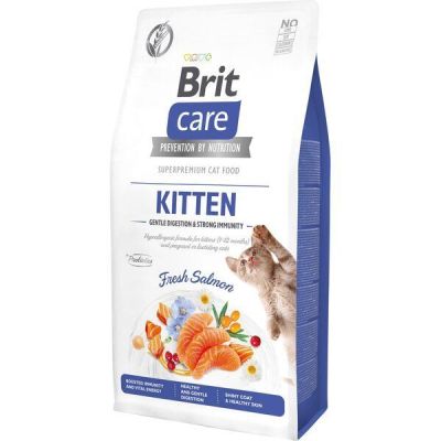 Сухой корм Brit Care Cat GF Kitten Gentle Digestion Strong Immunity для котят, с лососем, 7 кг