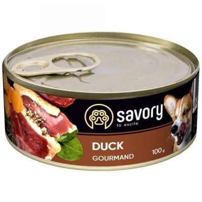 Влажный корм для взрослых собак Savory с уткой 100г